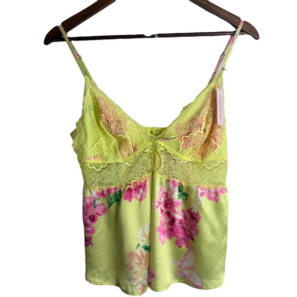 Victoria's Secret Floral Print Lace Silky Camisole Tank Top Lingerie Size Large - Picture 1 of 9